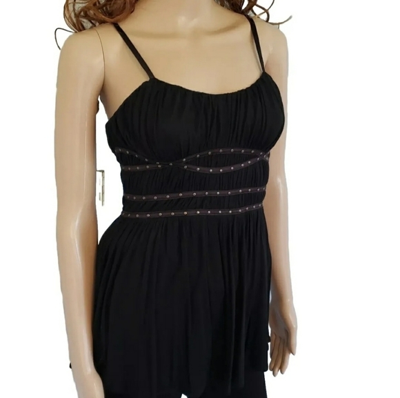 Miss  Me Black Studded Camisole Tank Top Small - Picture 3 of 8